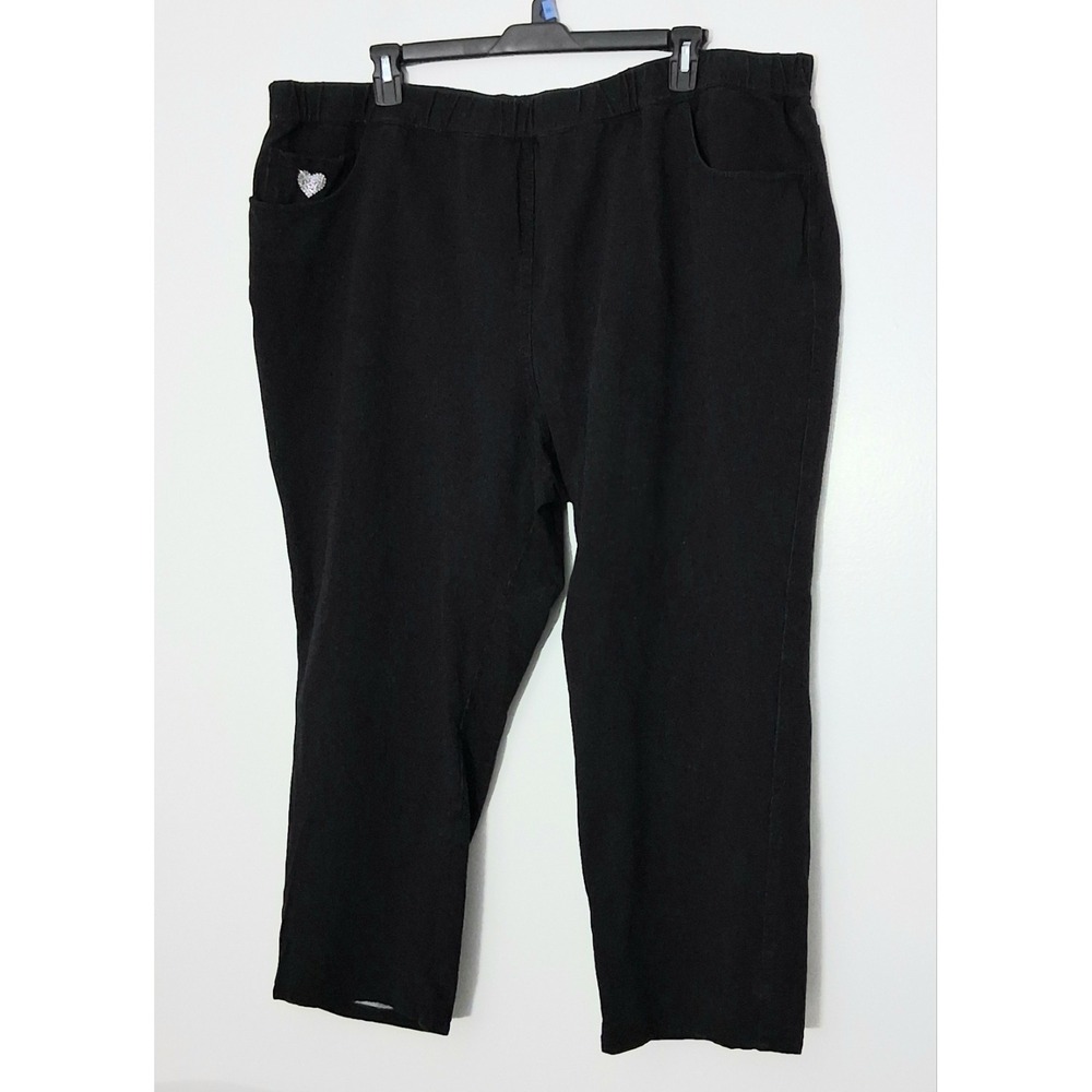 Dream Jeannes Quacker Factory Pants Women's Size 3X Short Black Pre-owned